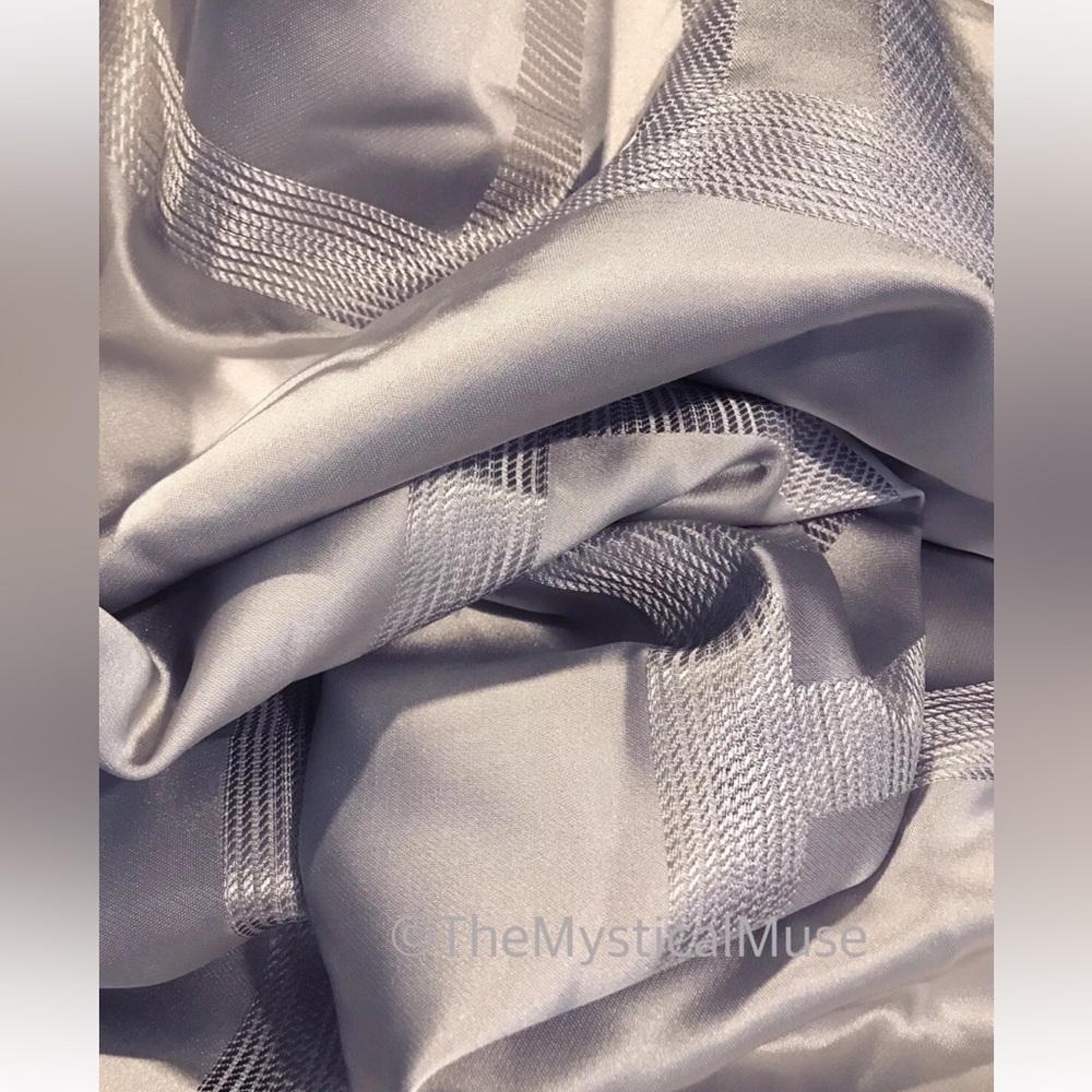 3 PC SET~Hotel Collection Structure Geometric QUEEN Duvet Cover & Shams Silver